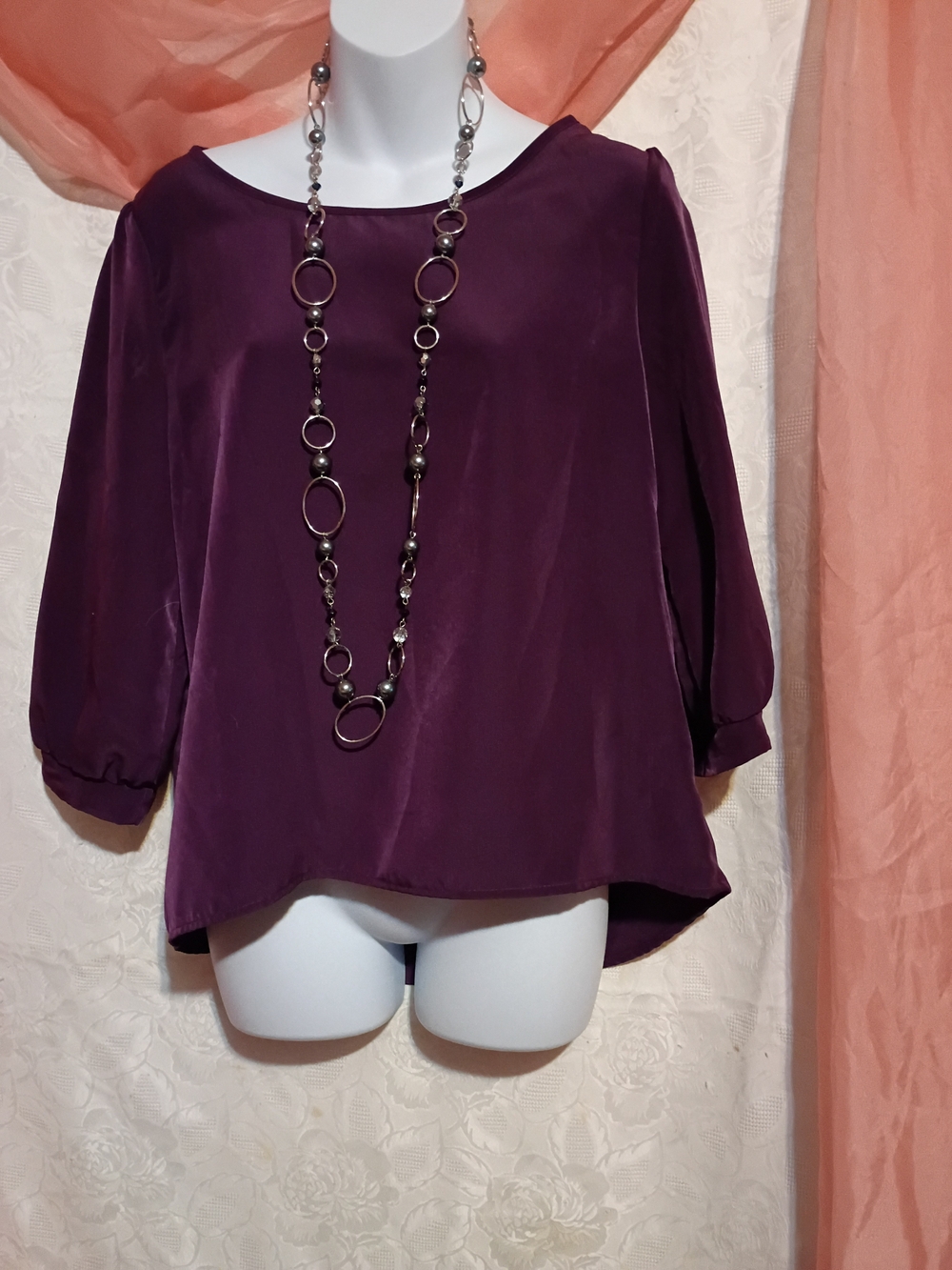 🛍️ BUNDLE ONLY🛍️Coco Love Elegant Plum Satin Blouse
